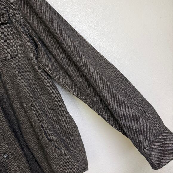 Marine Layer Flannel Shacket XL Brown Long Sleeve Button Up Lined Shirt Heavy - Picture 3 of 9
